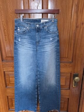 Ag Adriano Goldschmied Mid Wash Wide Leg Denim Jeans Size 24